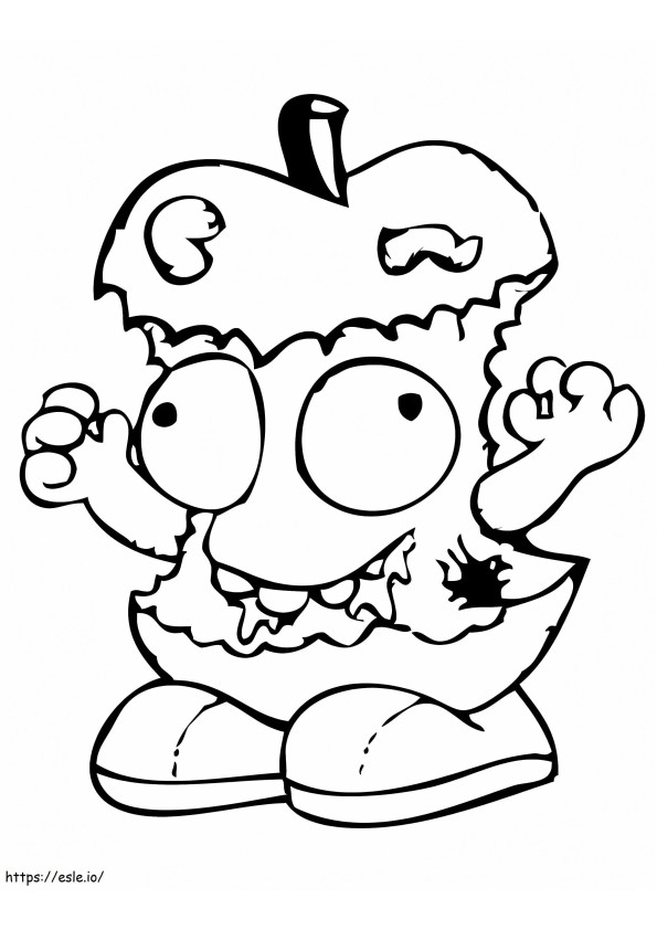 Rotten Apple Trash Pack coloring page