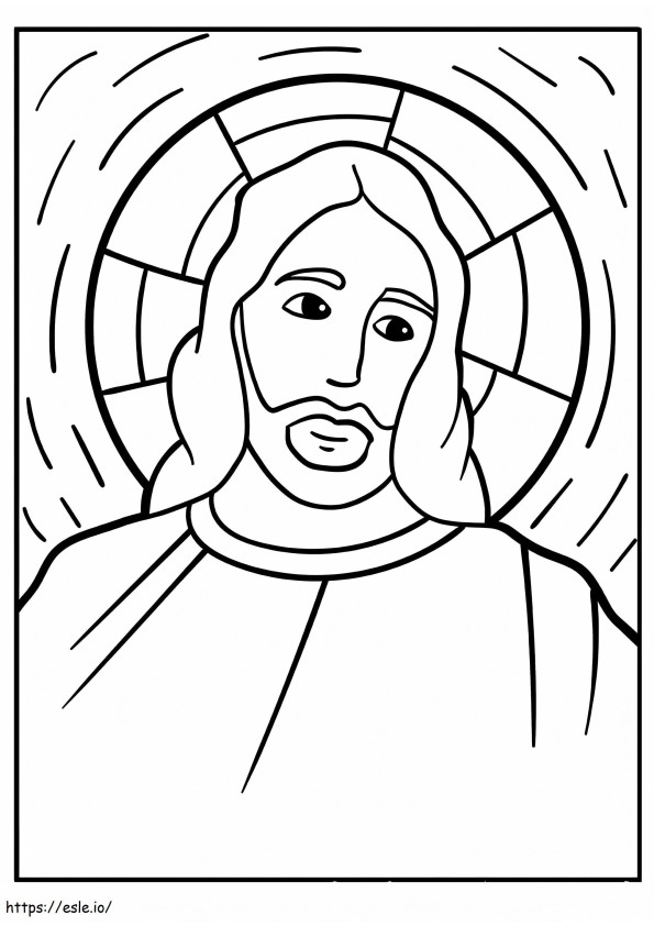 Coloriage Visage de Jésus basique à imprimer dessin