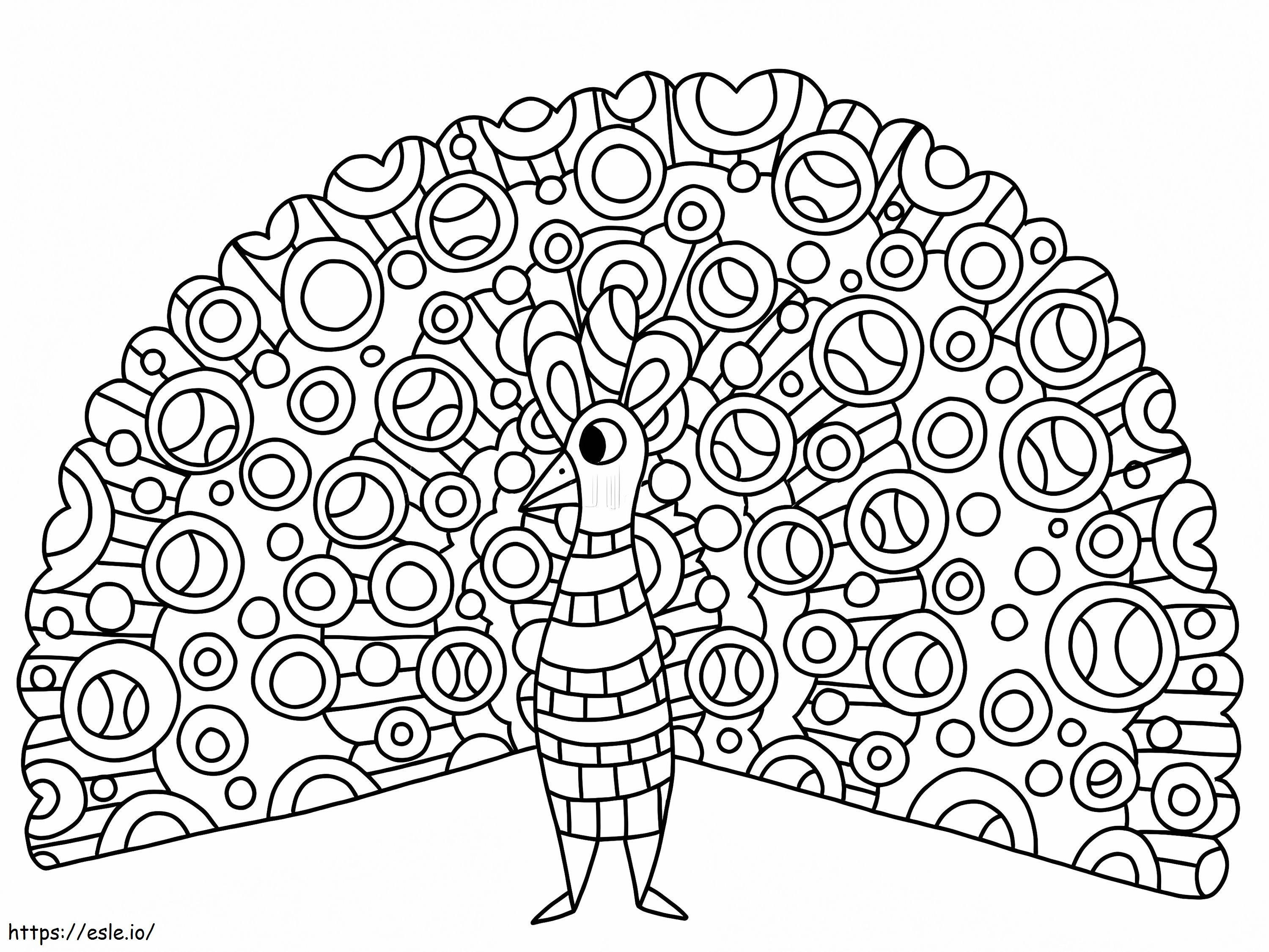 Detailed Peacock coloring page