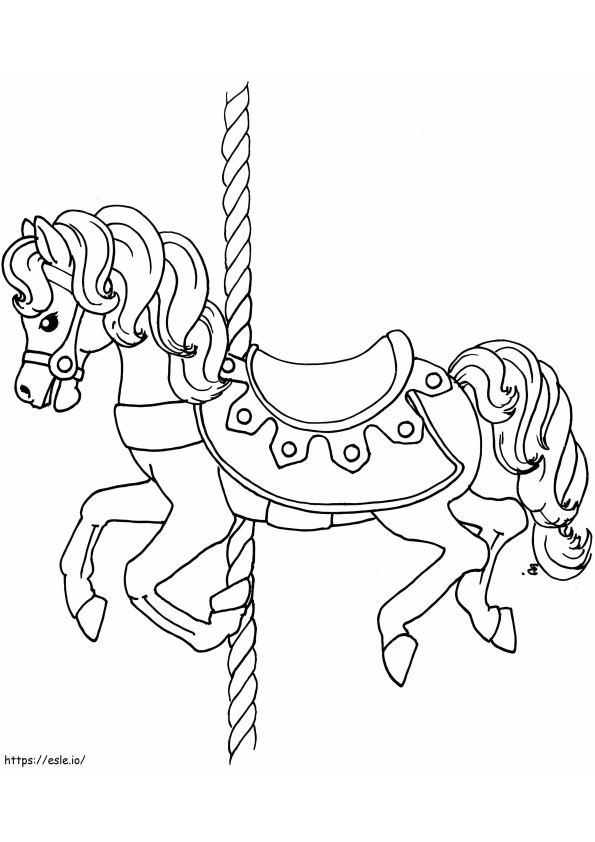 Carousel Horse Nyomtatáshoz kifestő