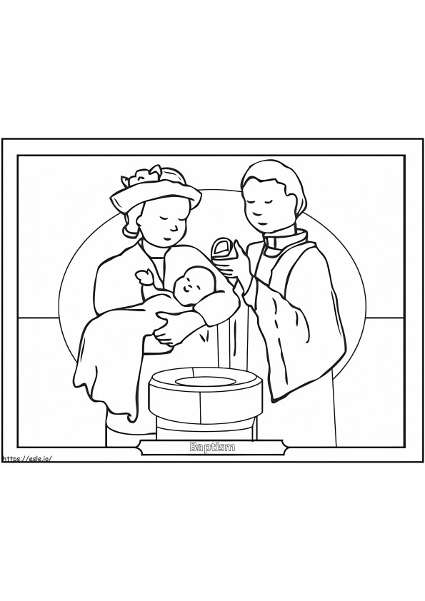 Baptism To Color coloring page