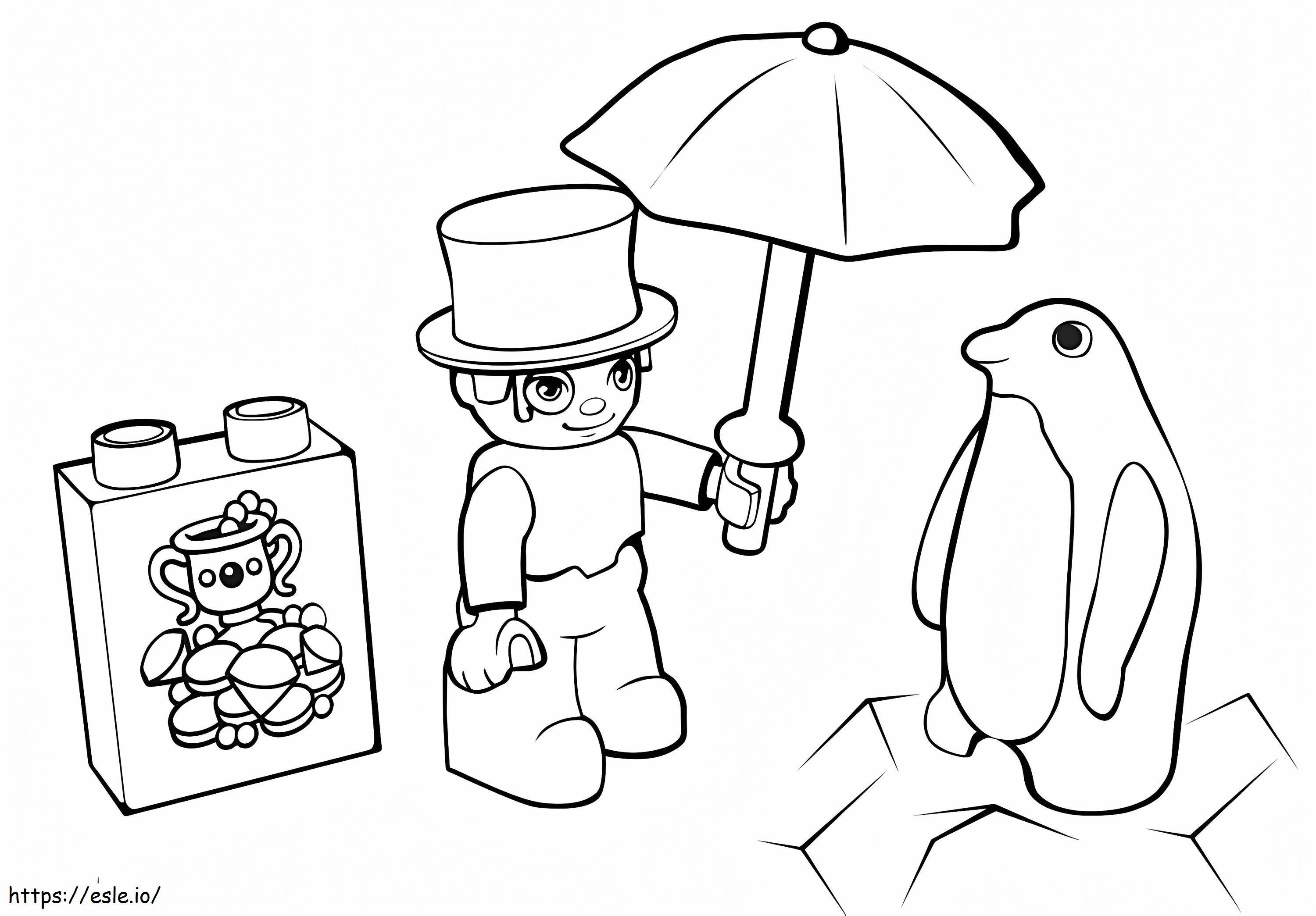The Penguin Lego Duplo coloring page