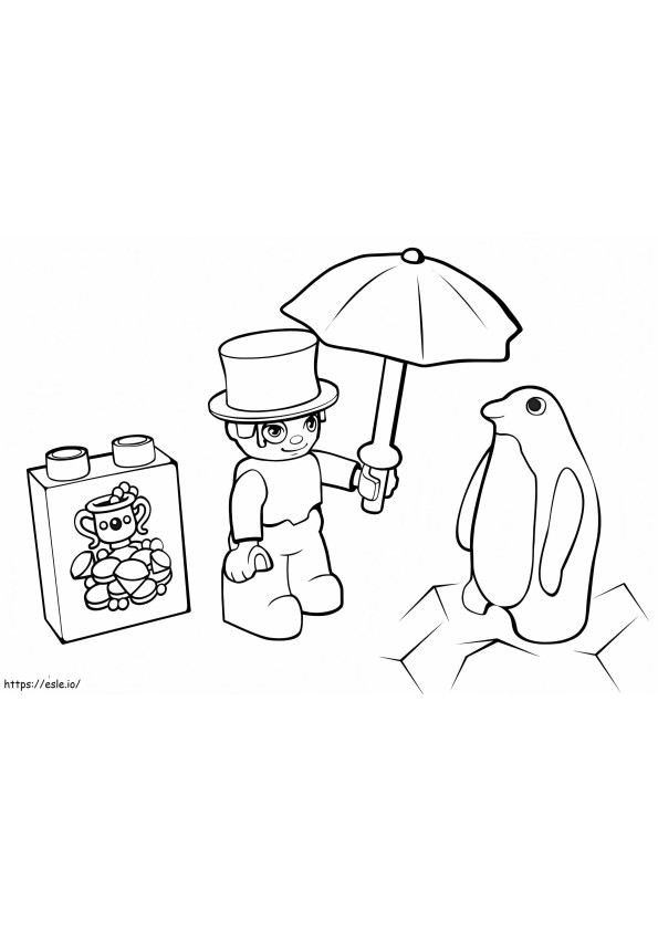 Coloriage Le Pingouin Lego Duplo à imprimer dessin