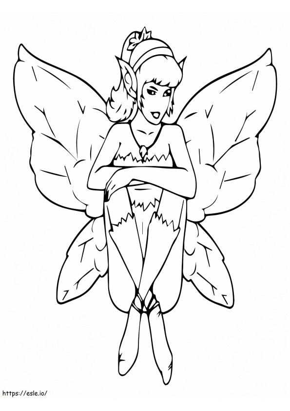 Calm Fairy Princess coloring page