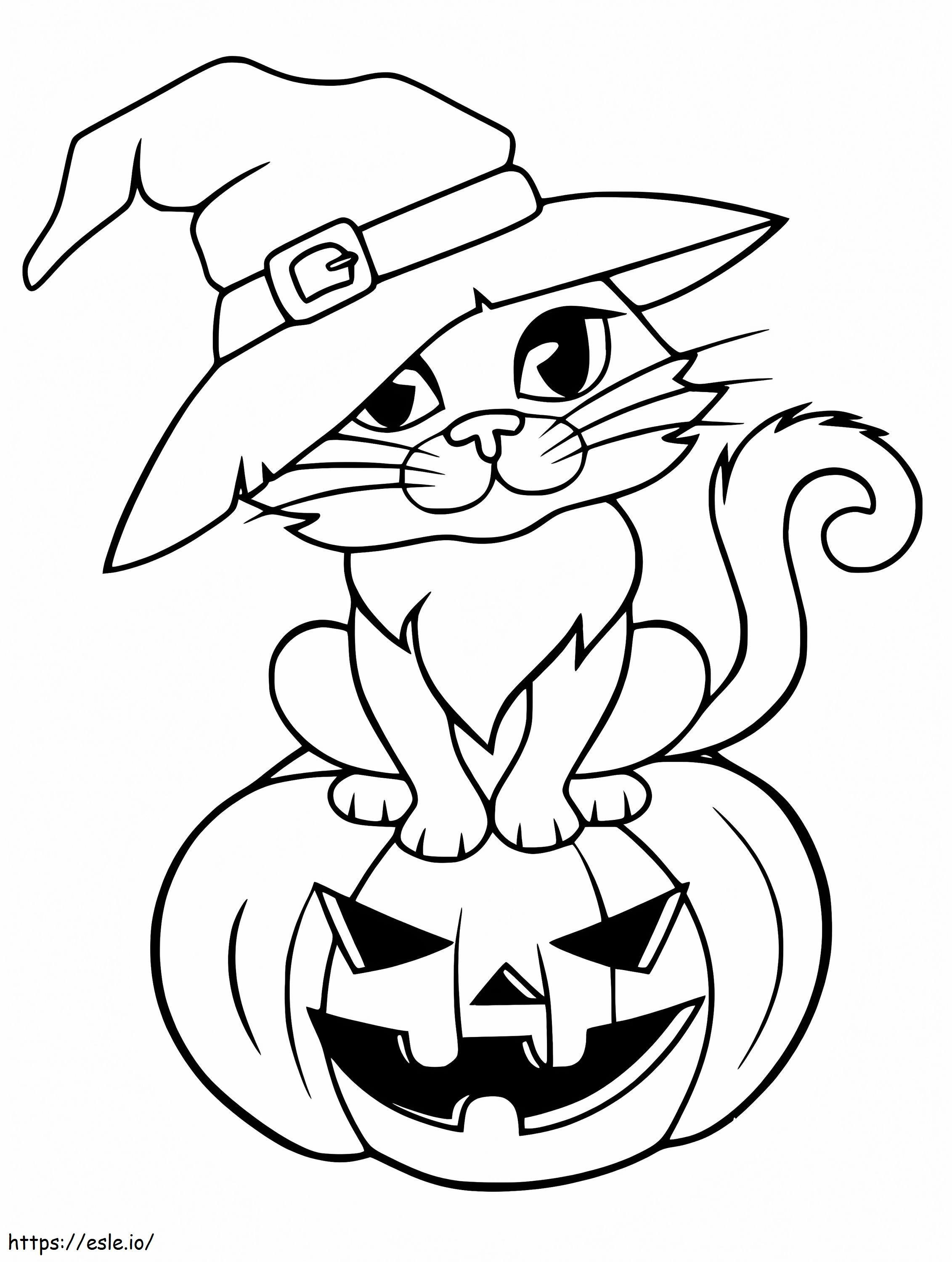 Halween Cat 1 coloring page