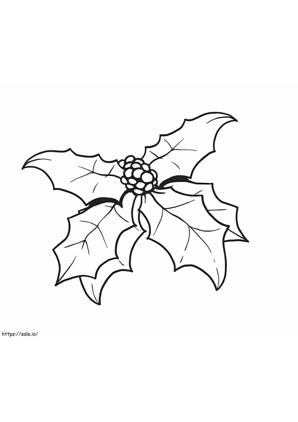 Christmas Holly For Kid coloring page