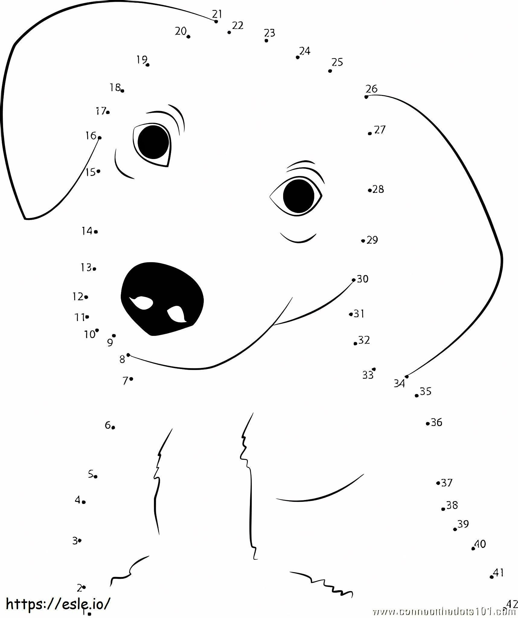 Dog Dot To Dots coloring page
