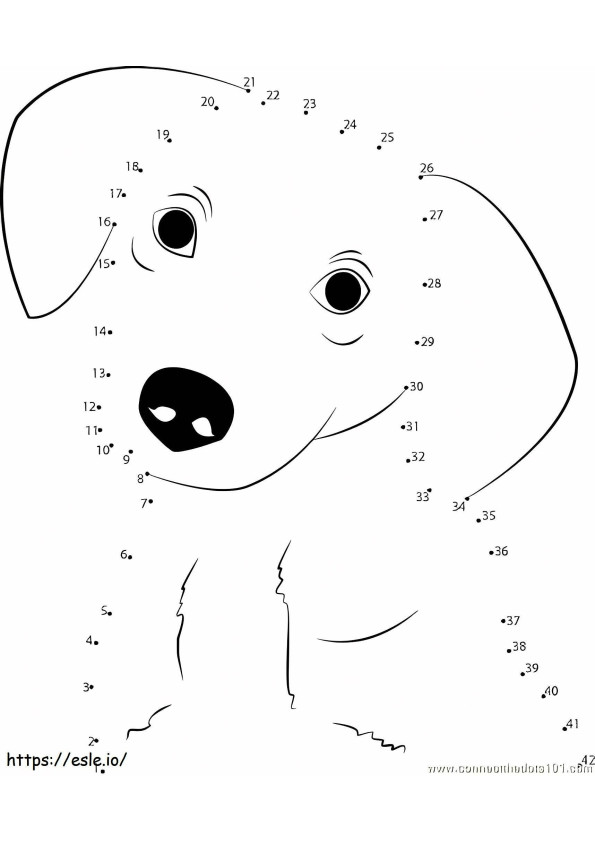 Dog Dot To Dots coloring page