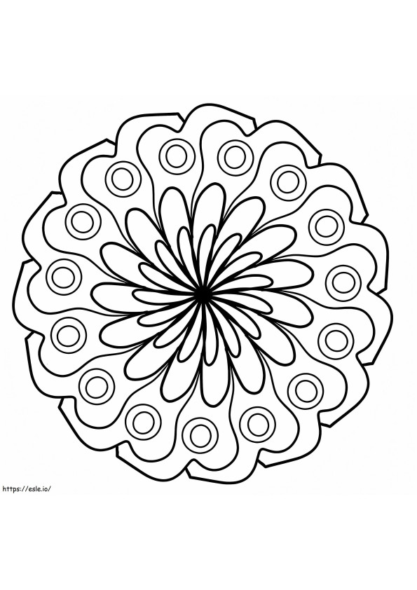 Coloriage Mandala de fleurs simples à imprimer dessin