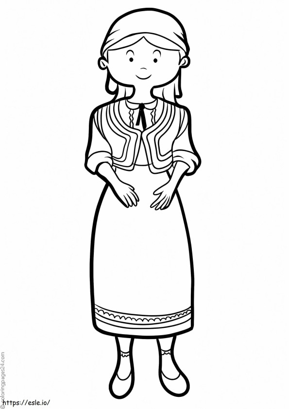 Romanian Girl coloring page