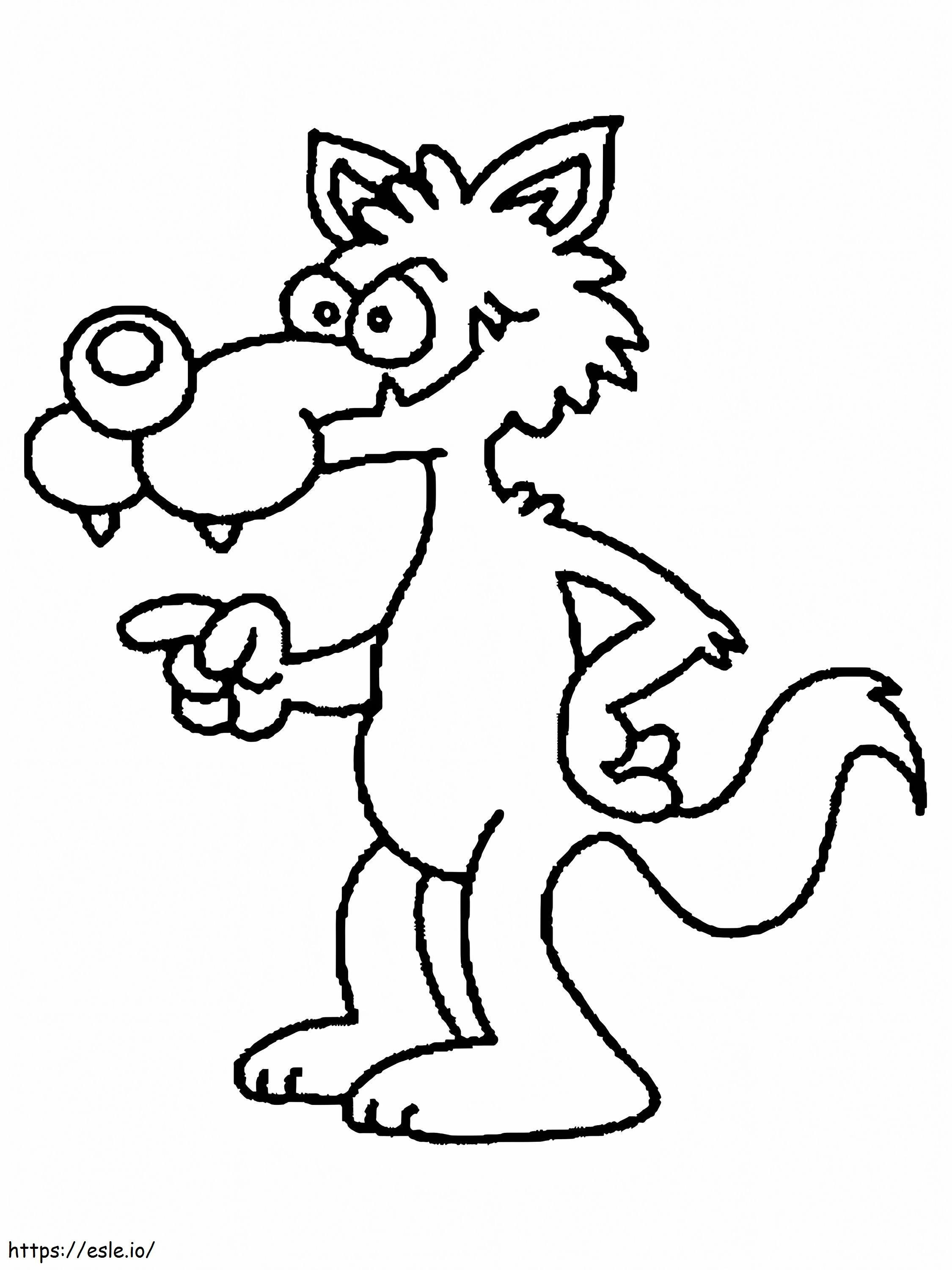 Bad Cartoon Wolf coloring page