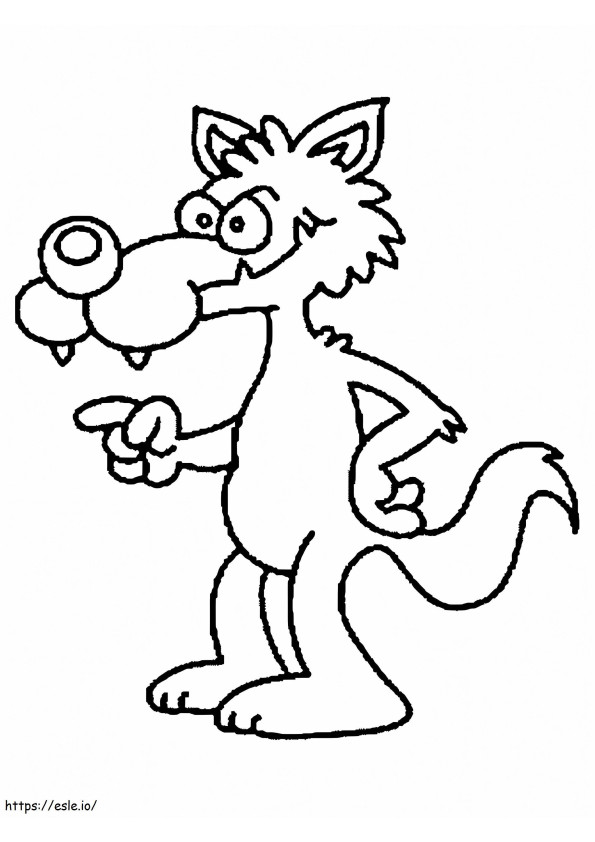 Bad Cartoon Wolf coloring page