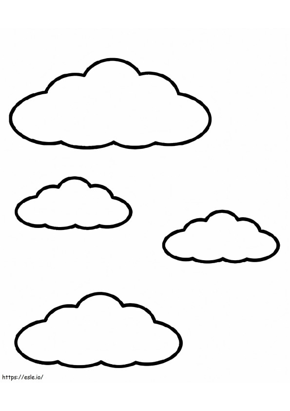 Cztery chmury kolorowanka