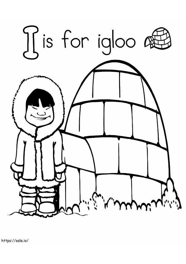 I Is For Igloo coloring page