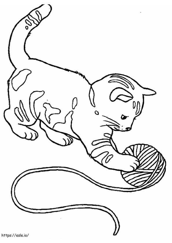 Katje Met Wol kleurplaat