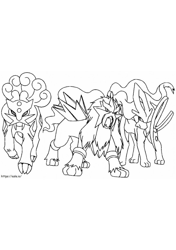 Coloriage Le Pokémon Trilogique Légendaire à imprimer dessin