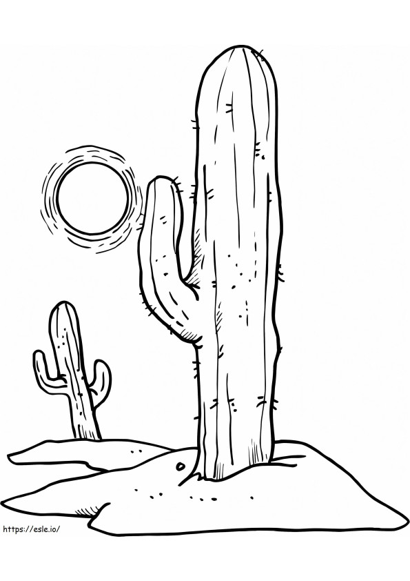 Sun Over Desert coloring page