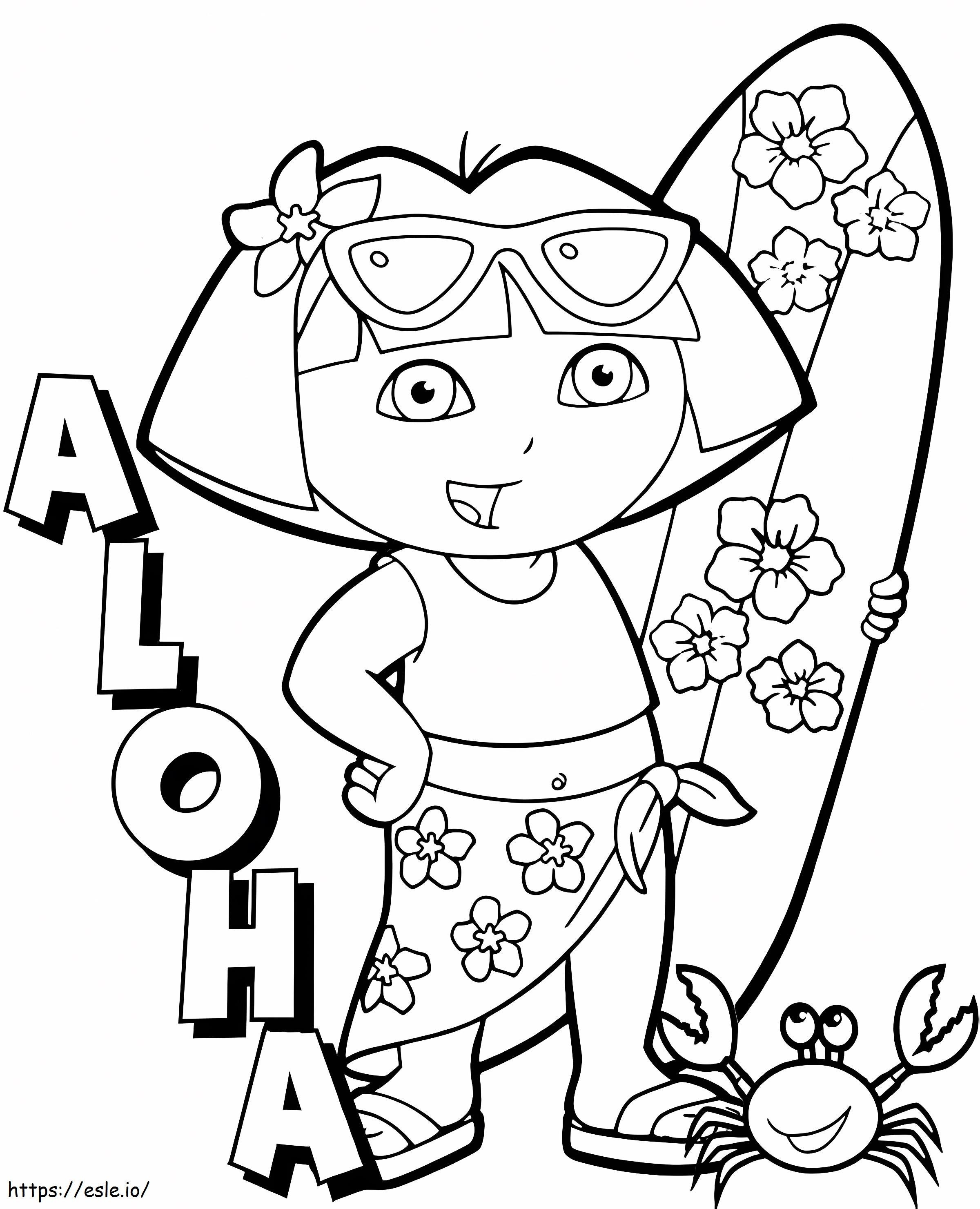 Aloha Dora kolorowanka