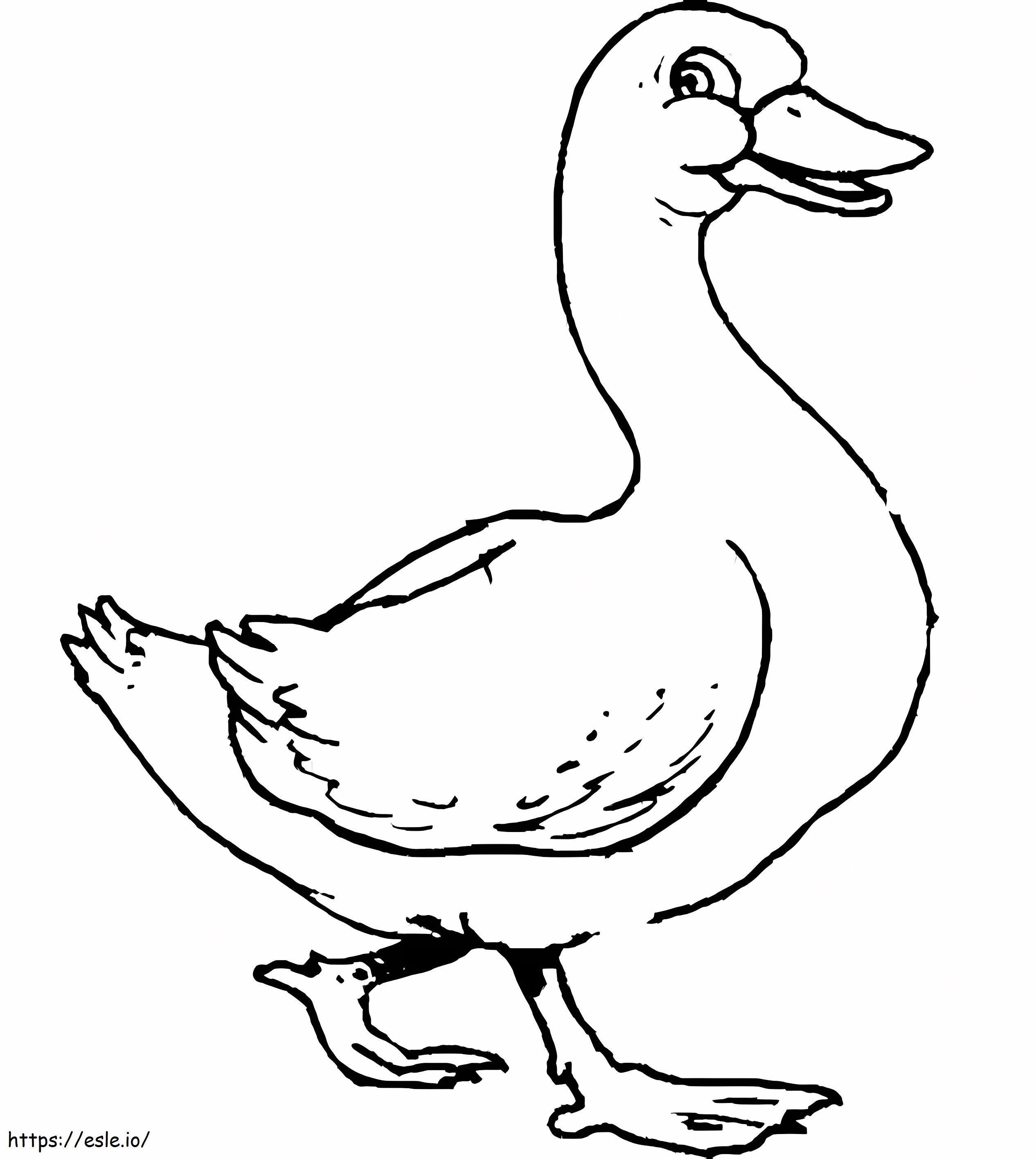 Funny Goose Walking coloring page