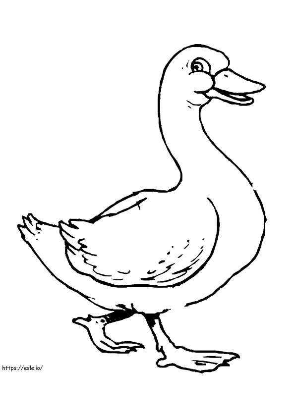 Funny Goose Walking coloring page