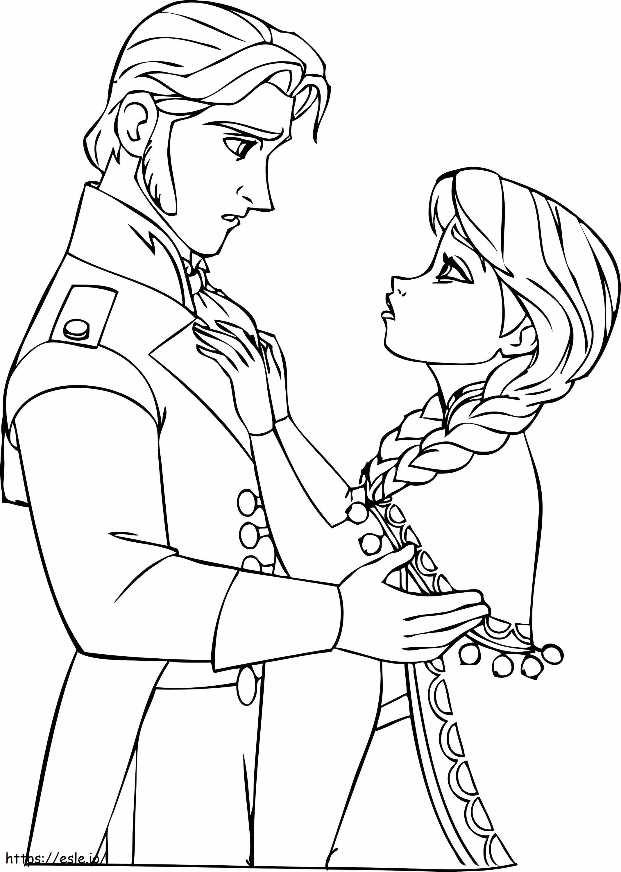 Prințul Hans și Anna de colorat