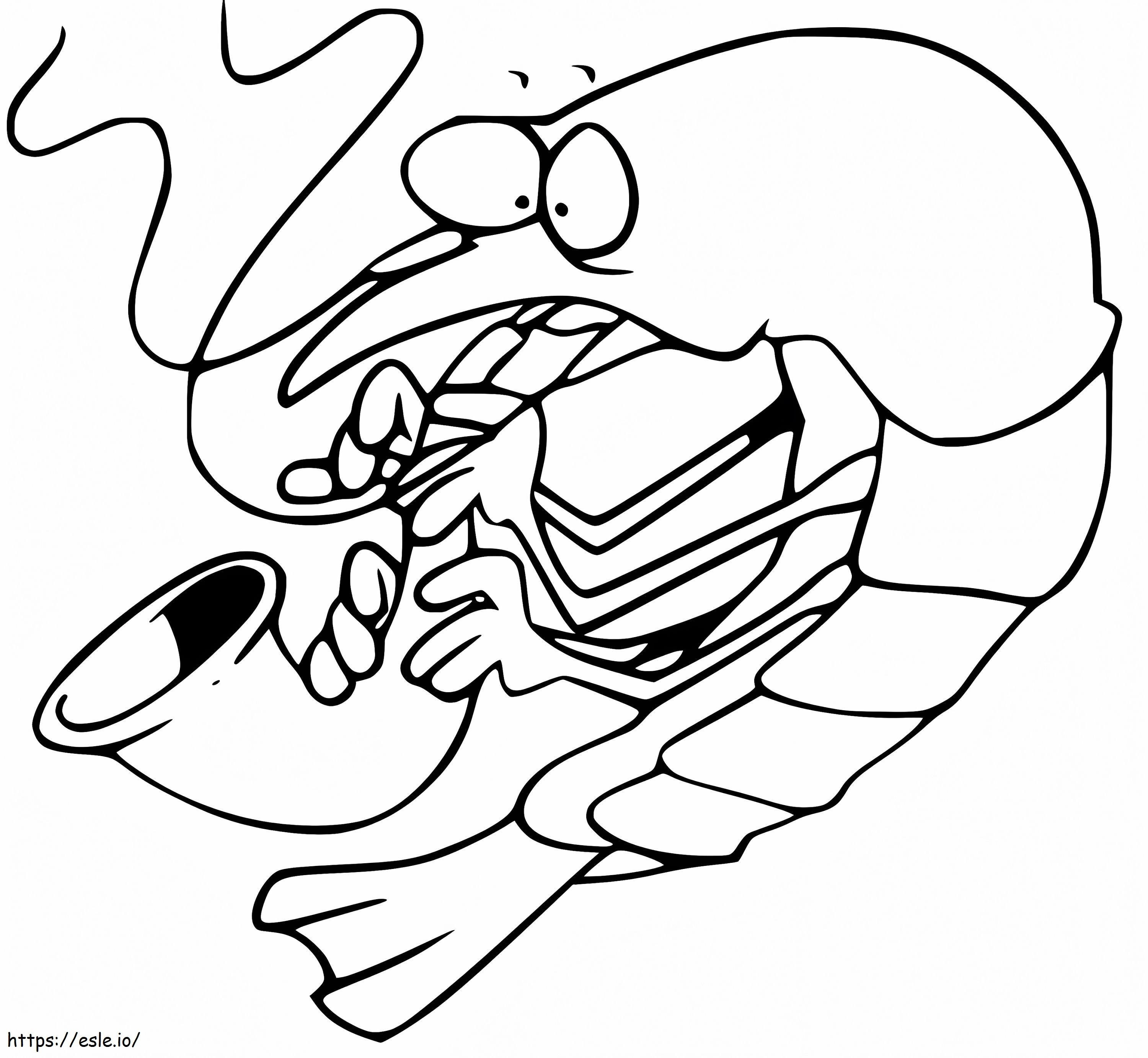 Shrimp Playing Trumpet coloring page