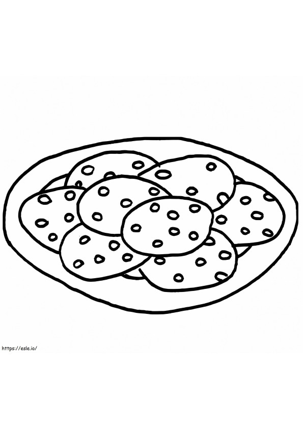 Cookies On Plate coloring page