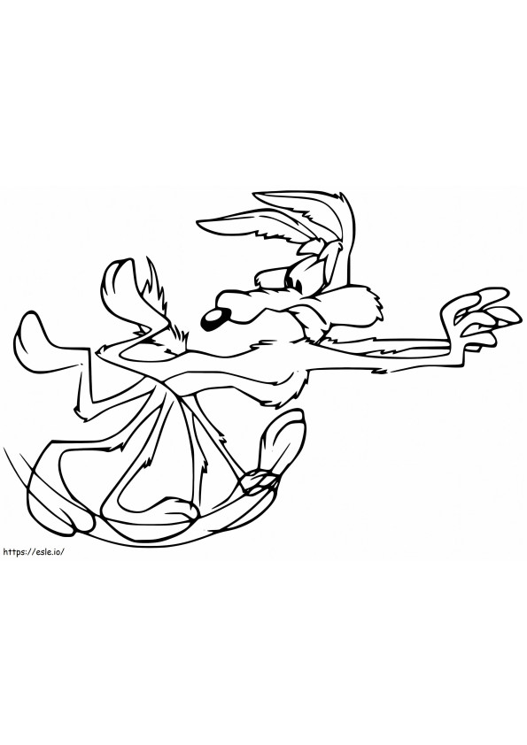 Wile E Coyote alergând repede de colorat