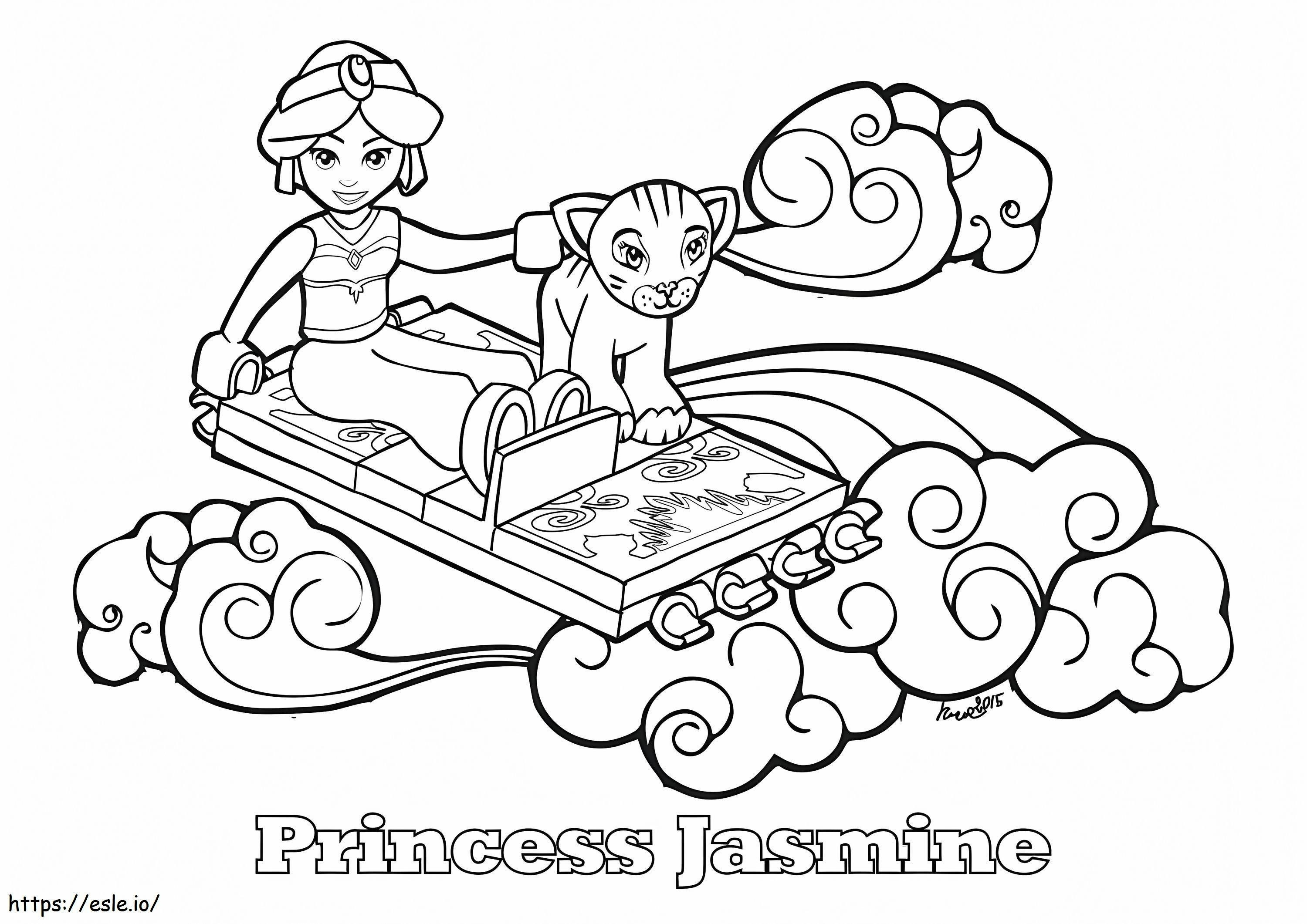 La Principessa Jasmine Lego da colorare