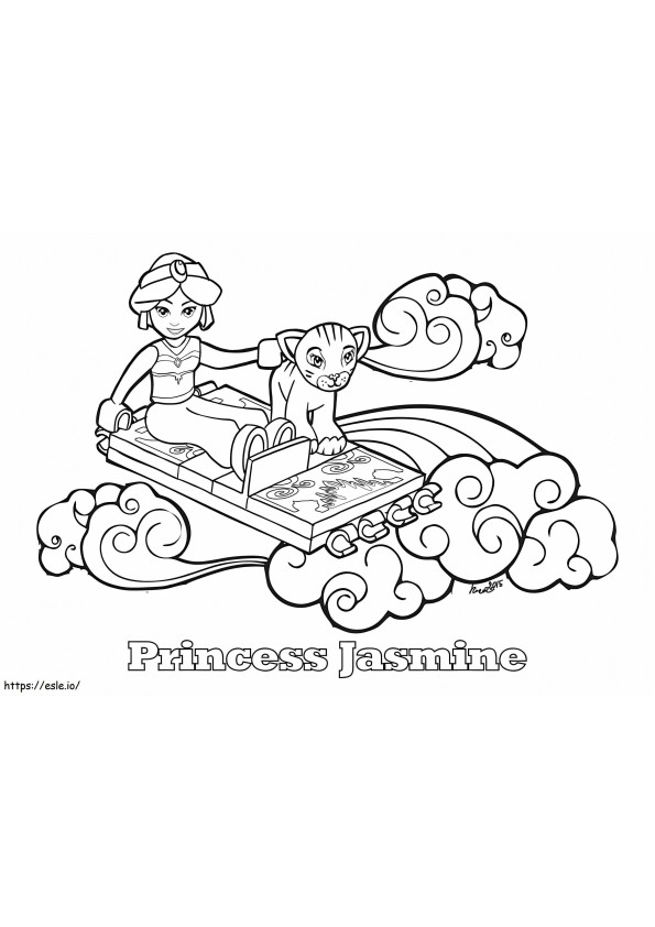 Coloriage LEGO Princesse Jasmine à imprimer dessin
