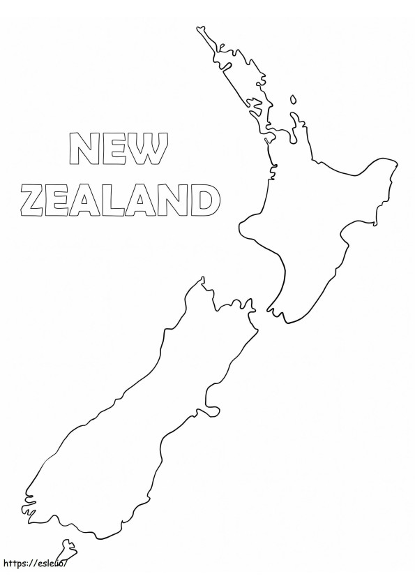 Mapa Nowej Zelandii 1 kolorowanka