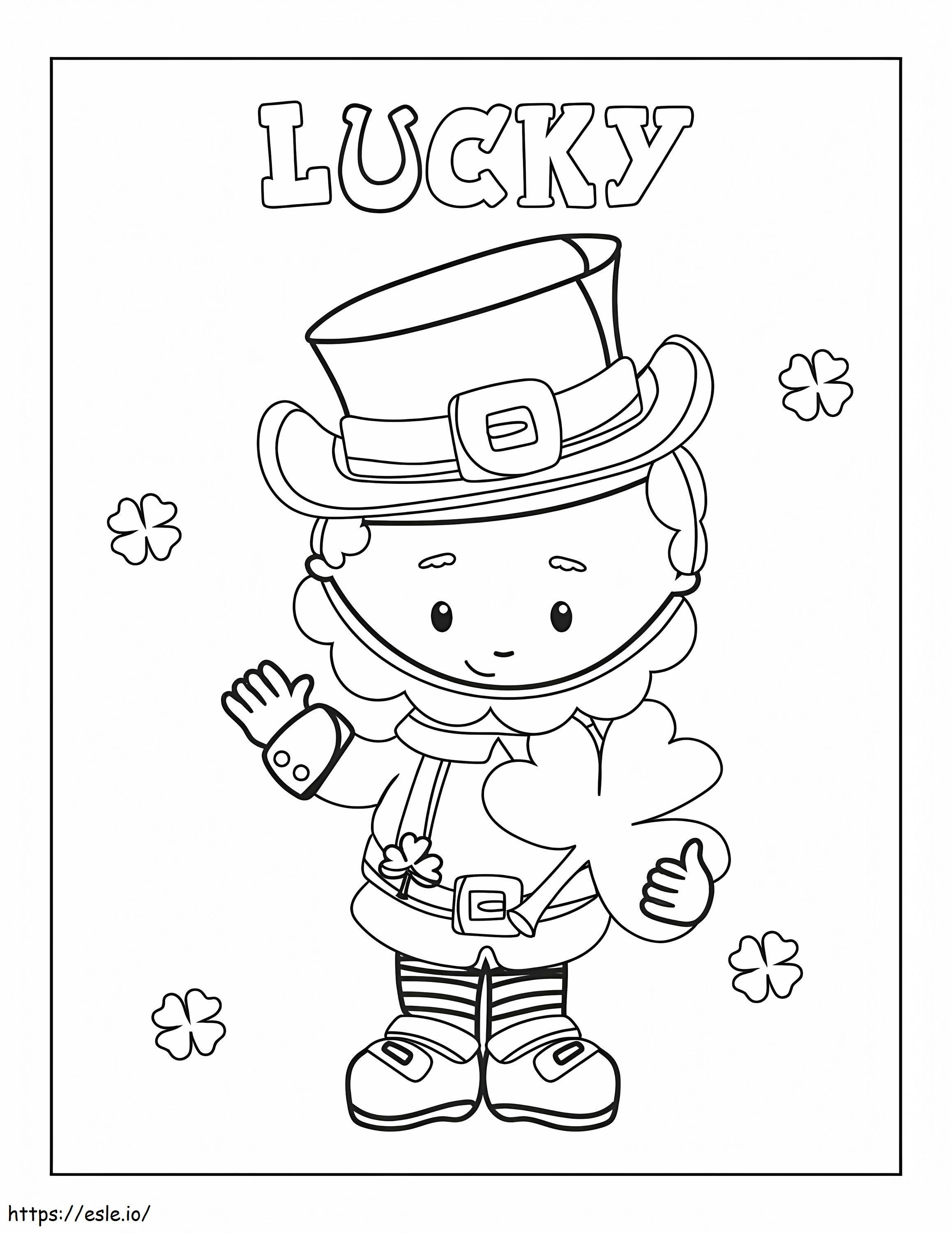 Coloriage Lucky Leprechaun Saint Patrick Jour 1 à imprimer dessin