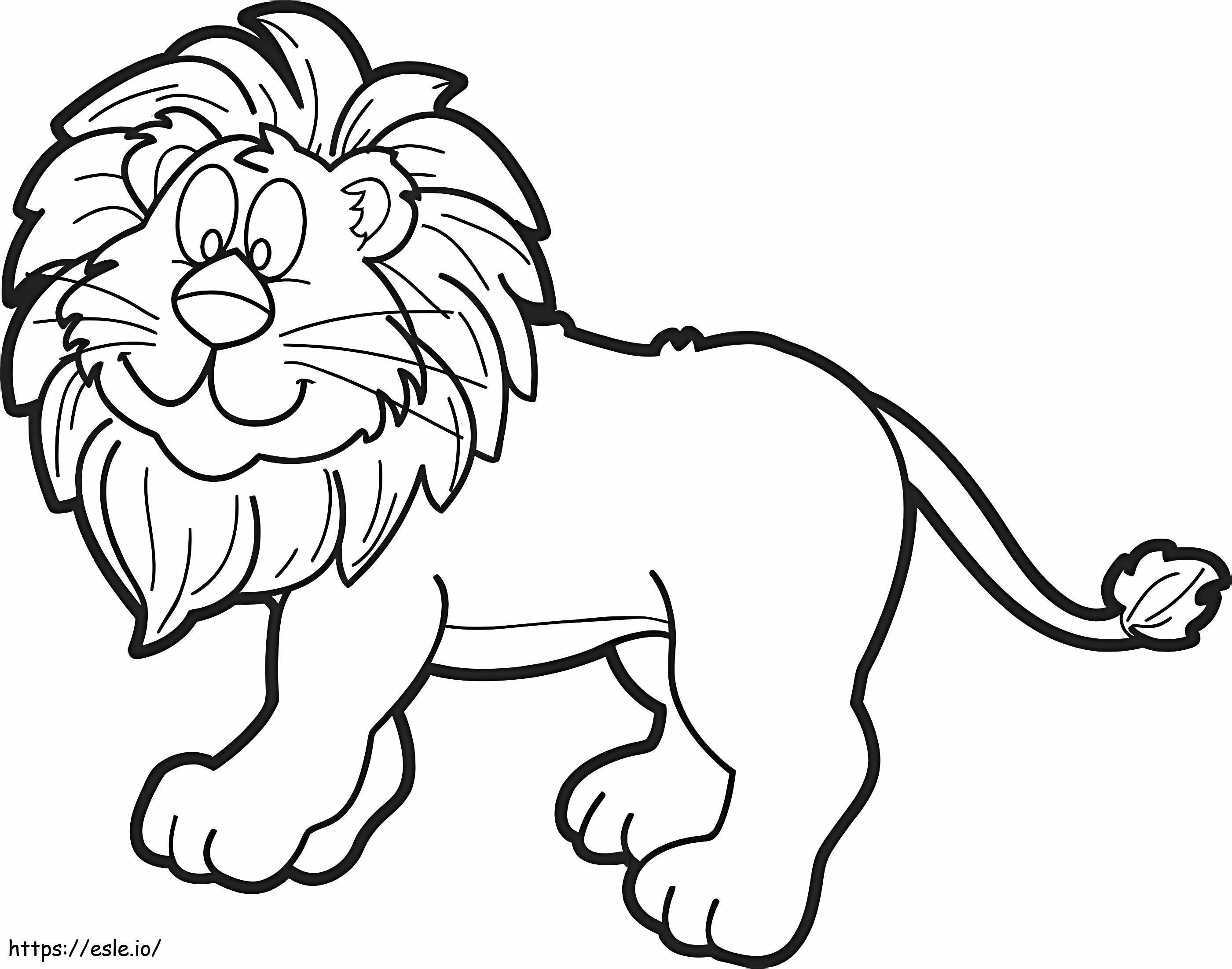 Coloriage Lion de dessin animé à imprimer dessin