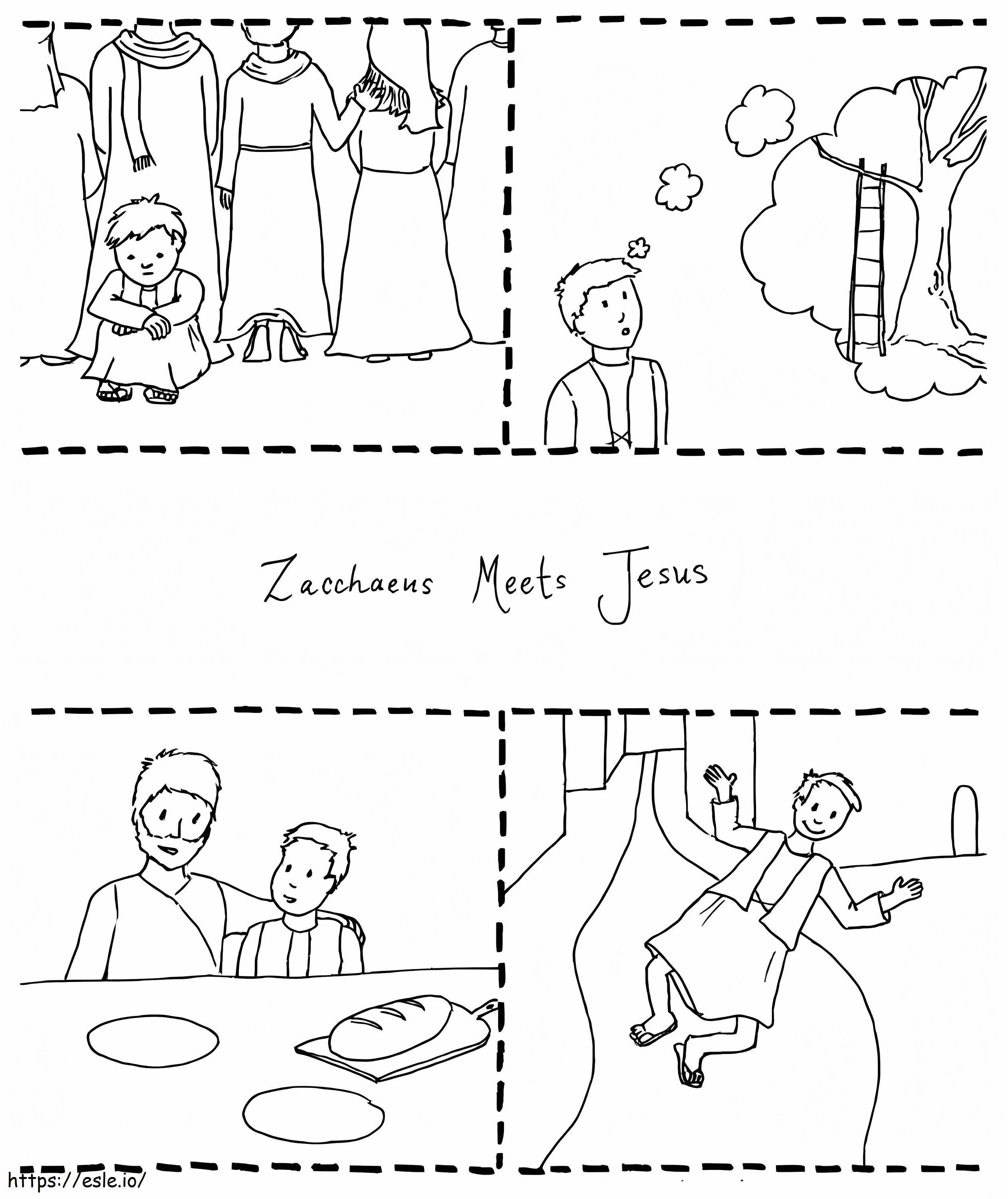 Jezus spotyka Zacheusza 1 kolorowanka
