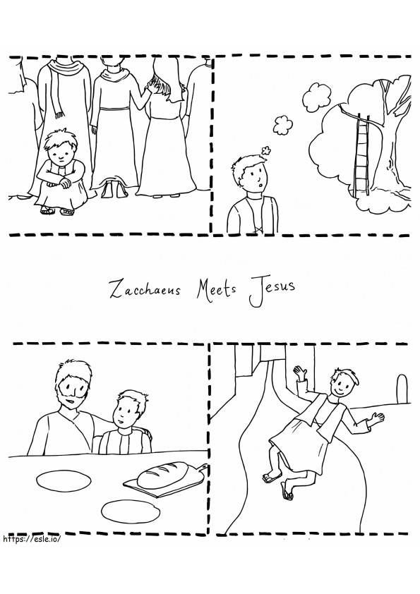 Coloriage Jésus rencontre Zachée 1 à imprimer dessin
