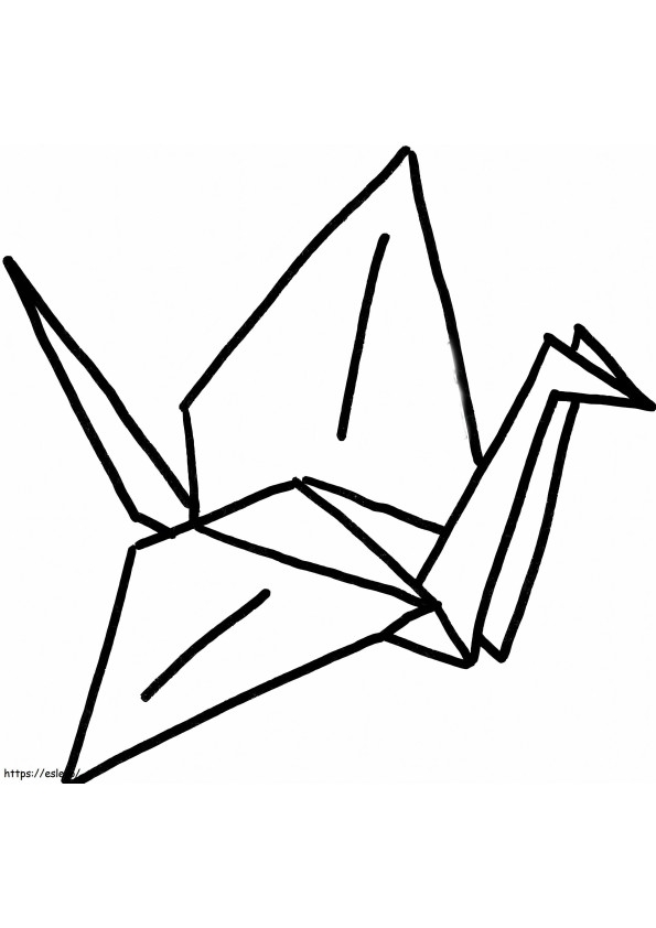 鶴の折り紙 ぬりえ - 塗り絵