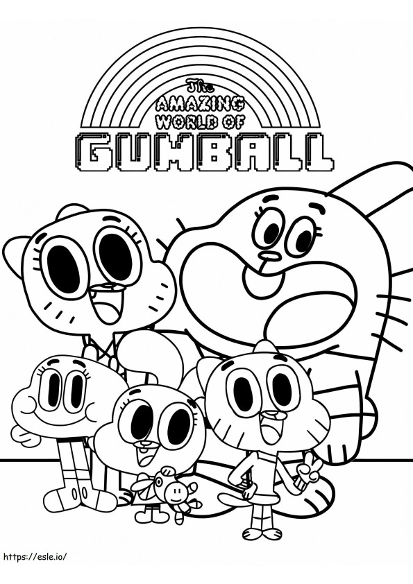 Tekening uit de wondere wereld van Gumball kleurplaat