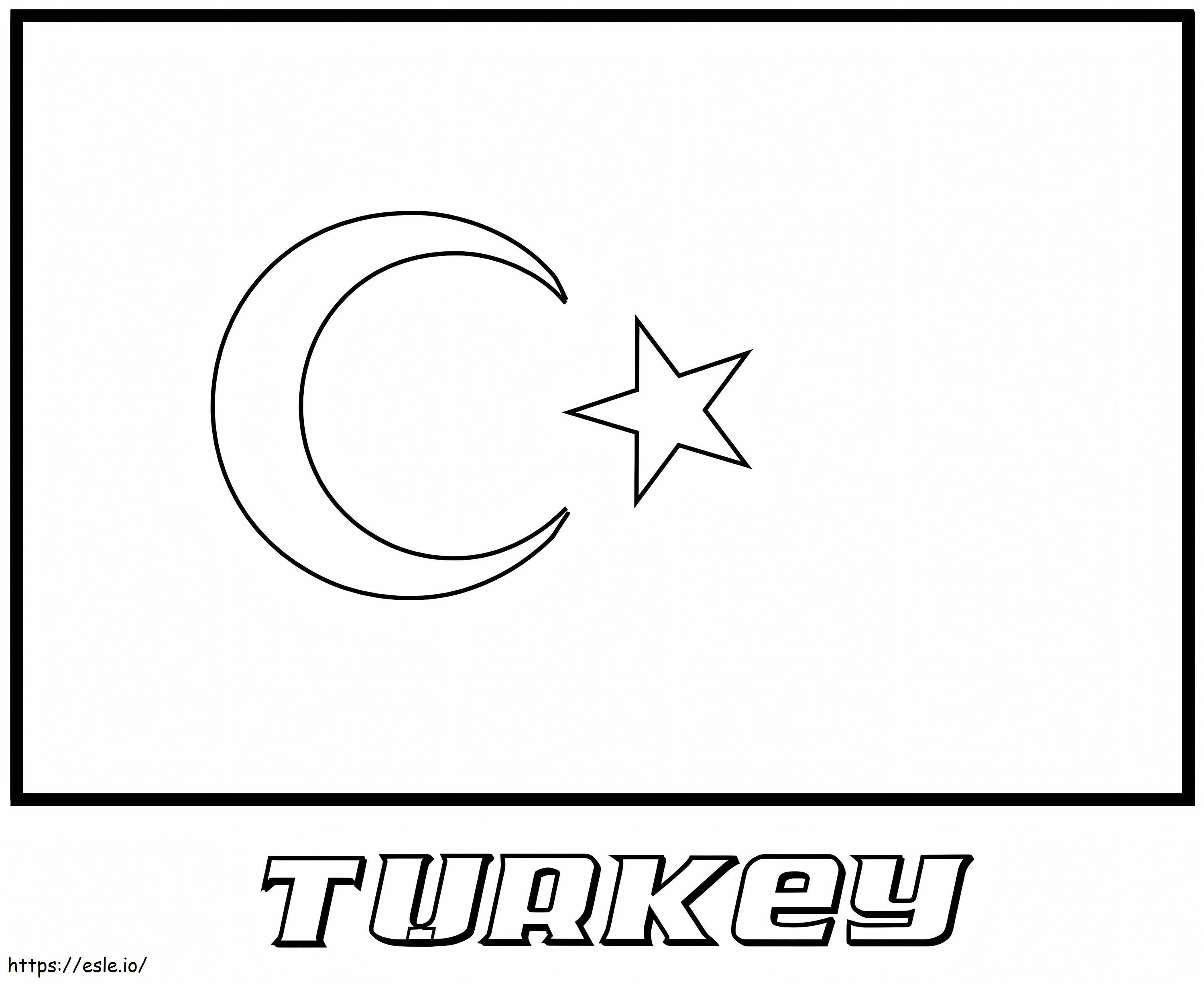 Flaga Turcji kolorowanka