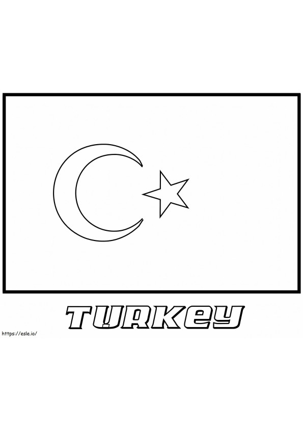 Vlag van Turkije kleurplaat