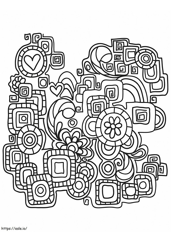 Abstract Doodle 4 coloring page