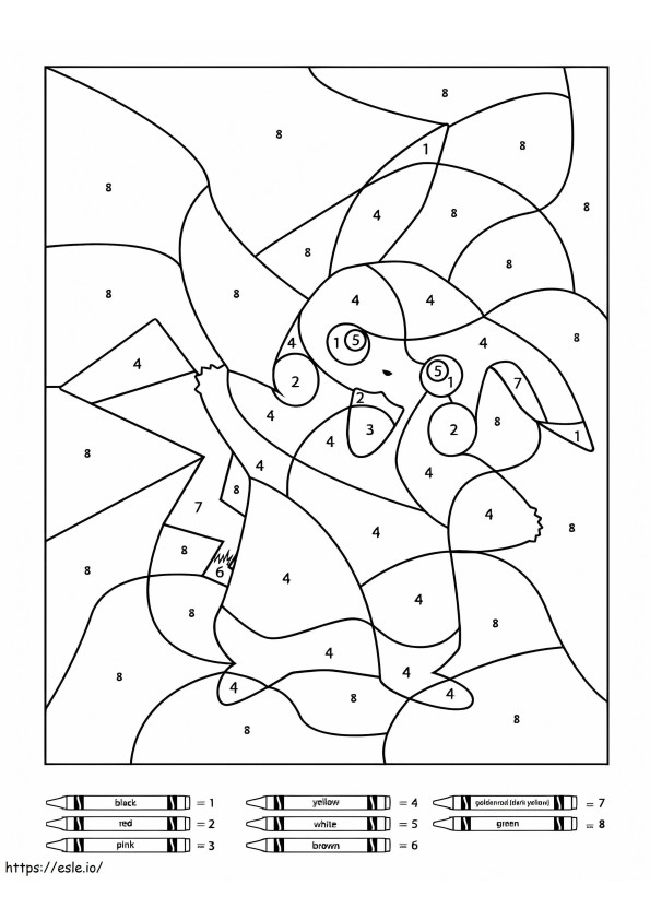 Coloriage Couleur Pikachu par numéro à imprimer dessin