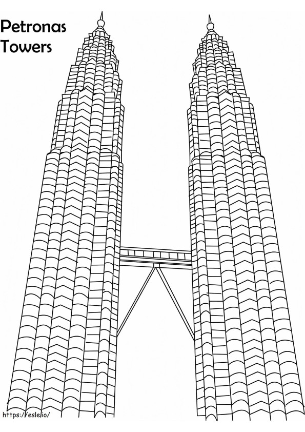 Petronas Twin Towers 1 1 coloring page