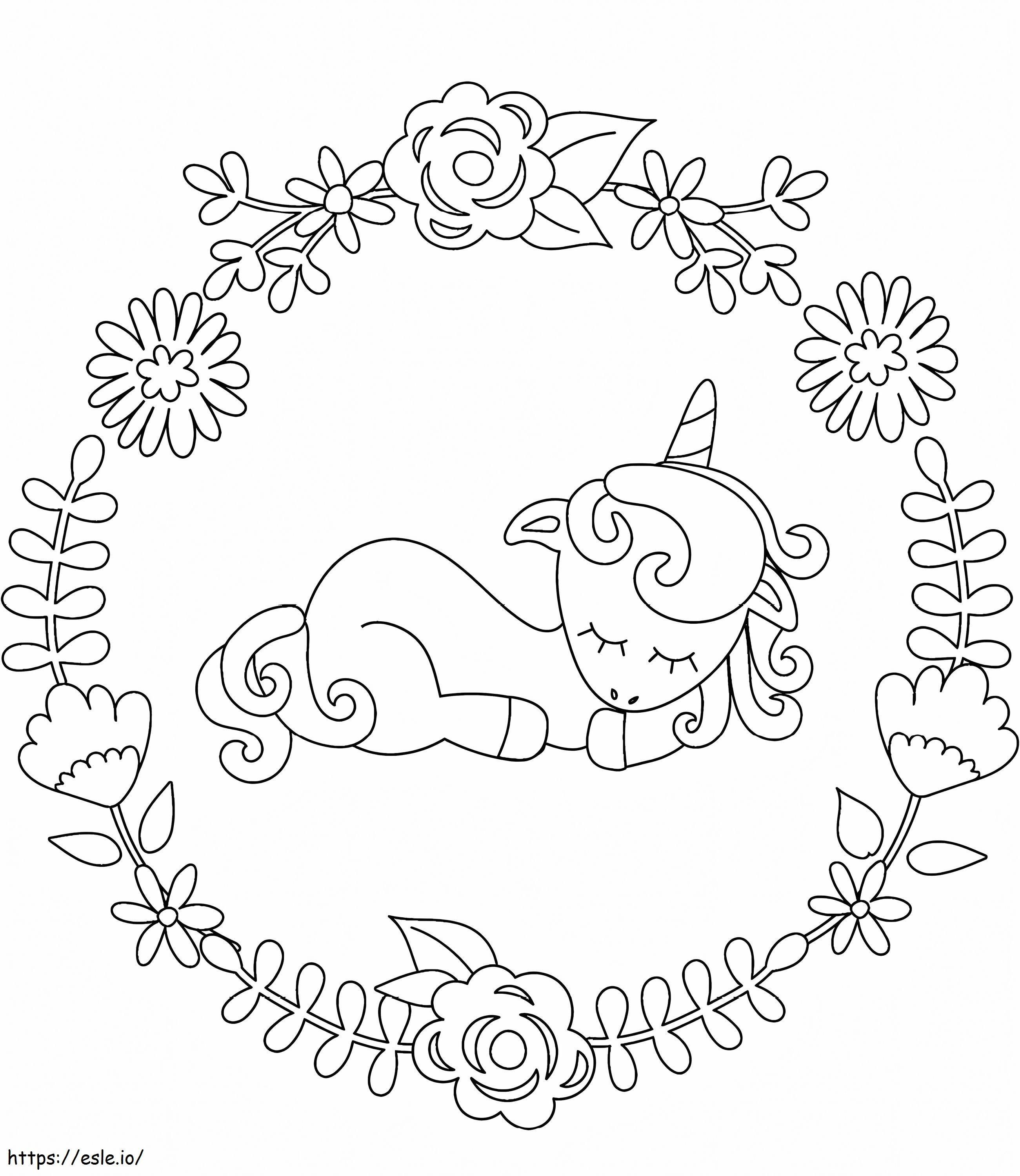 1564362009 Baby Unicorn Sleeping A4 coloring page