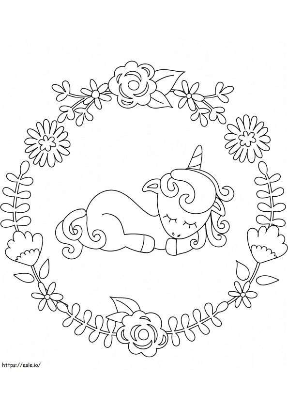 1564362009 Baby Unicorn Sleeping A4 coloring page