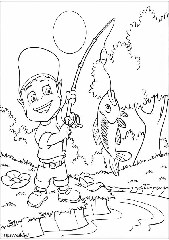 Coloriage 1533348740 Adiboo pêche A4 à imprimer dessin