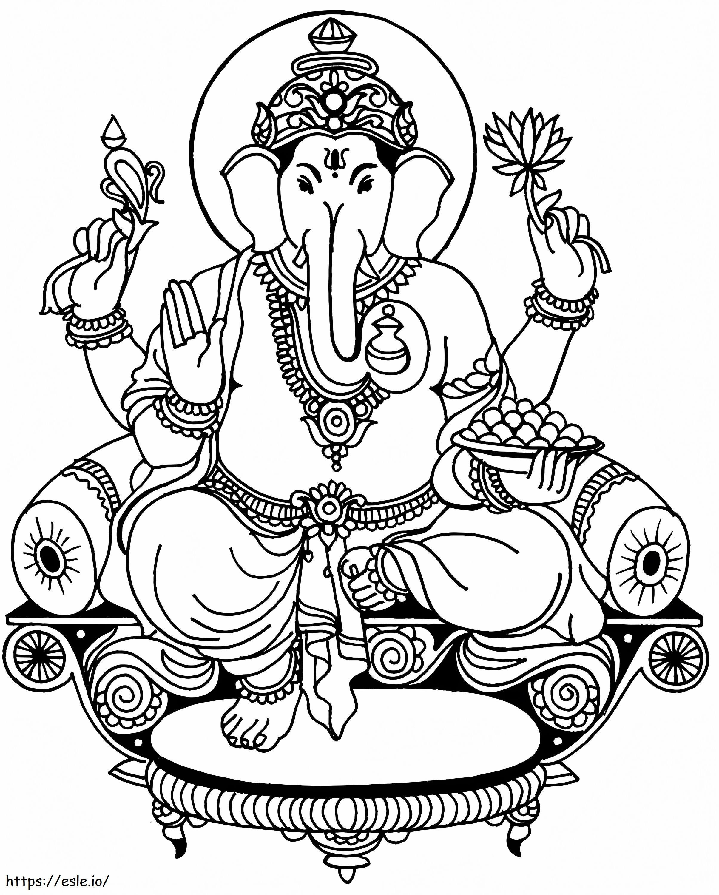 Coloriage Seigneur Ganesha 1 à imprimer dessin