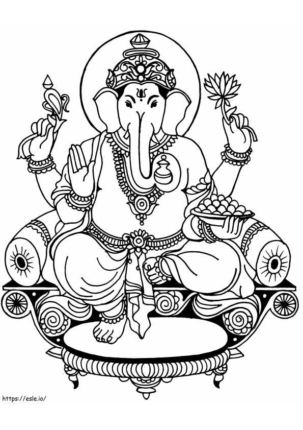 Domnul Ganesha 1 de colorat
