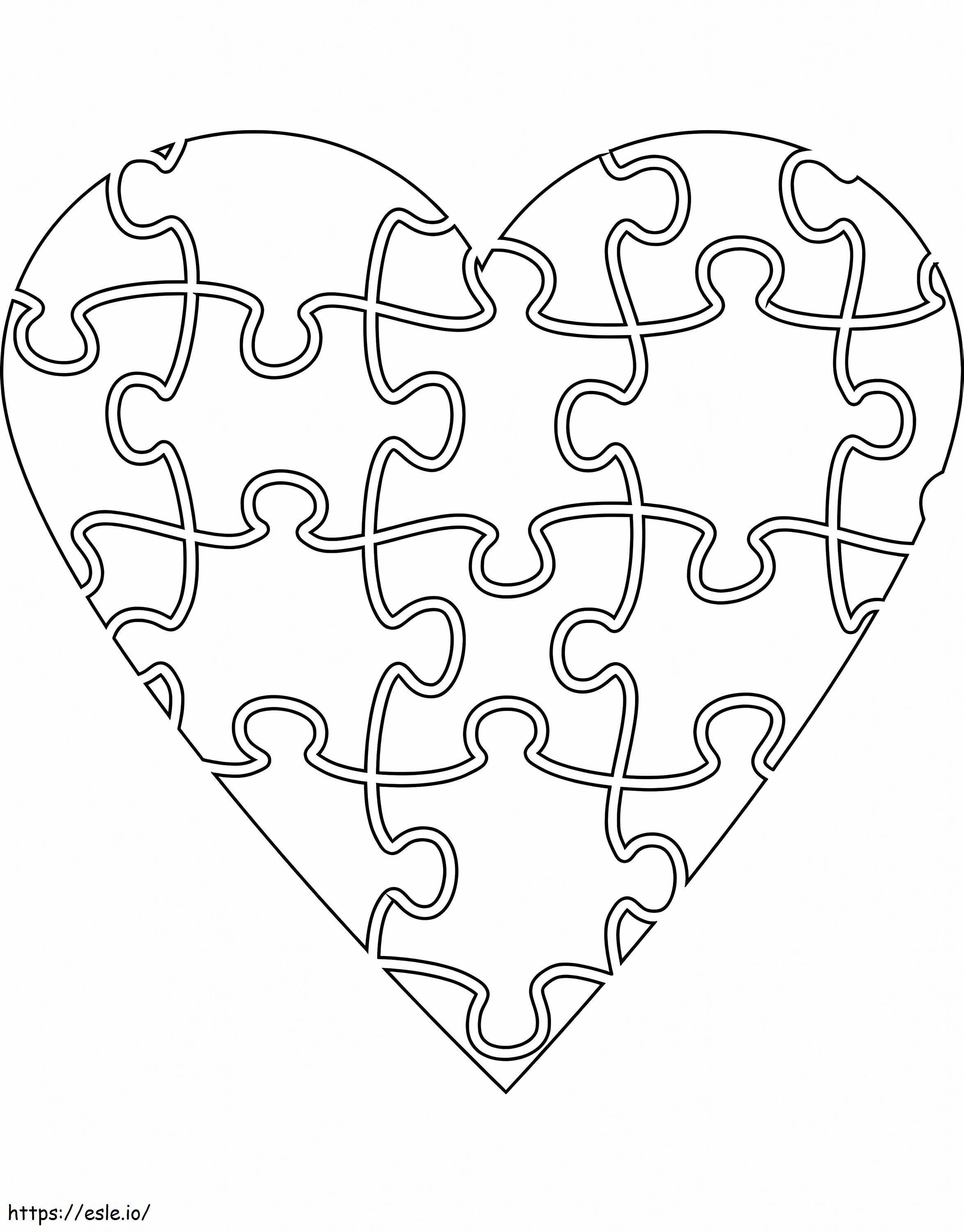 Puzzle Heart coloring page