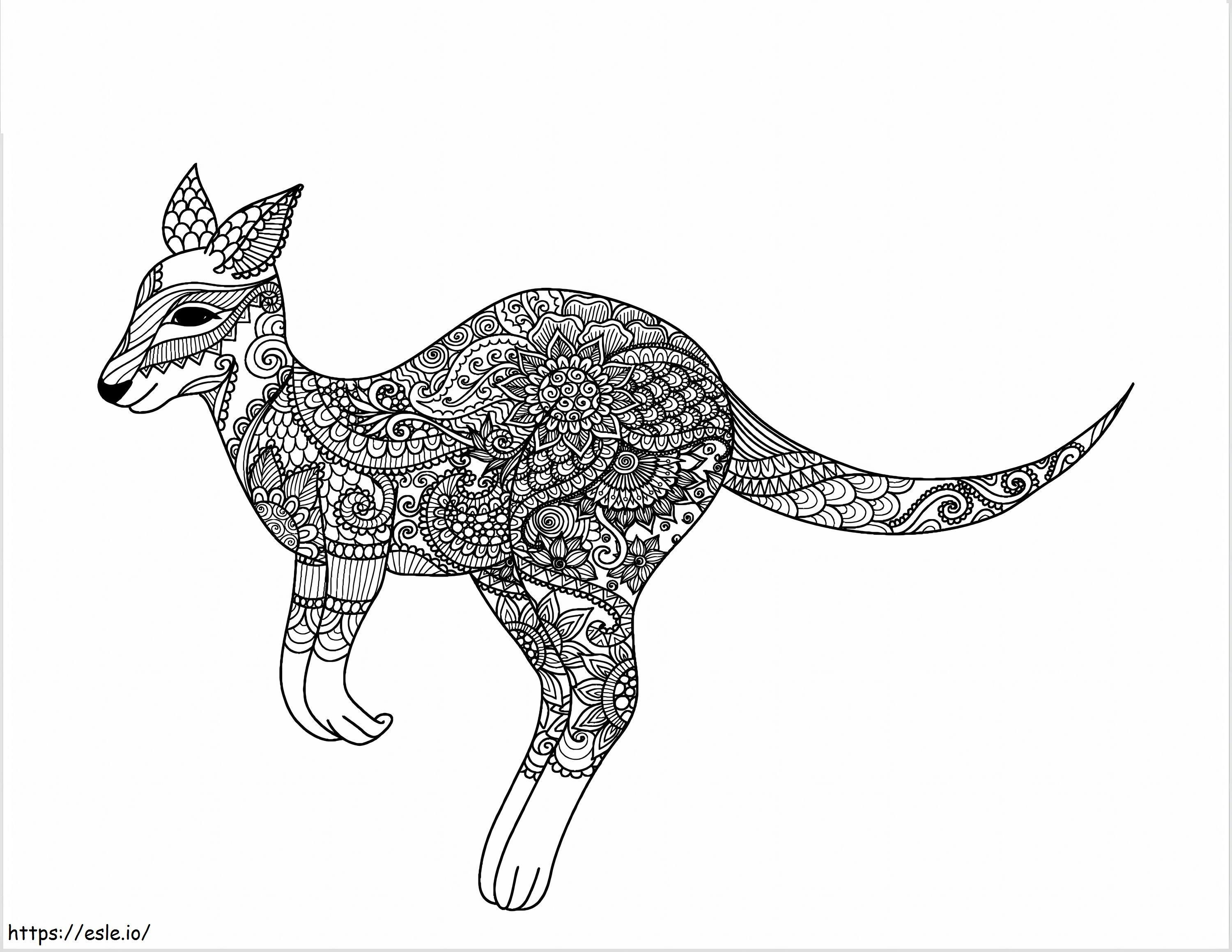 Coloriage Kangourou adulte à imprimer dessin
