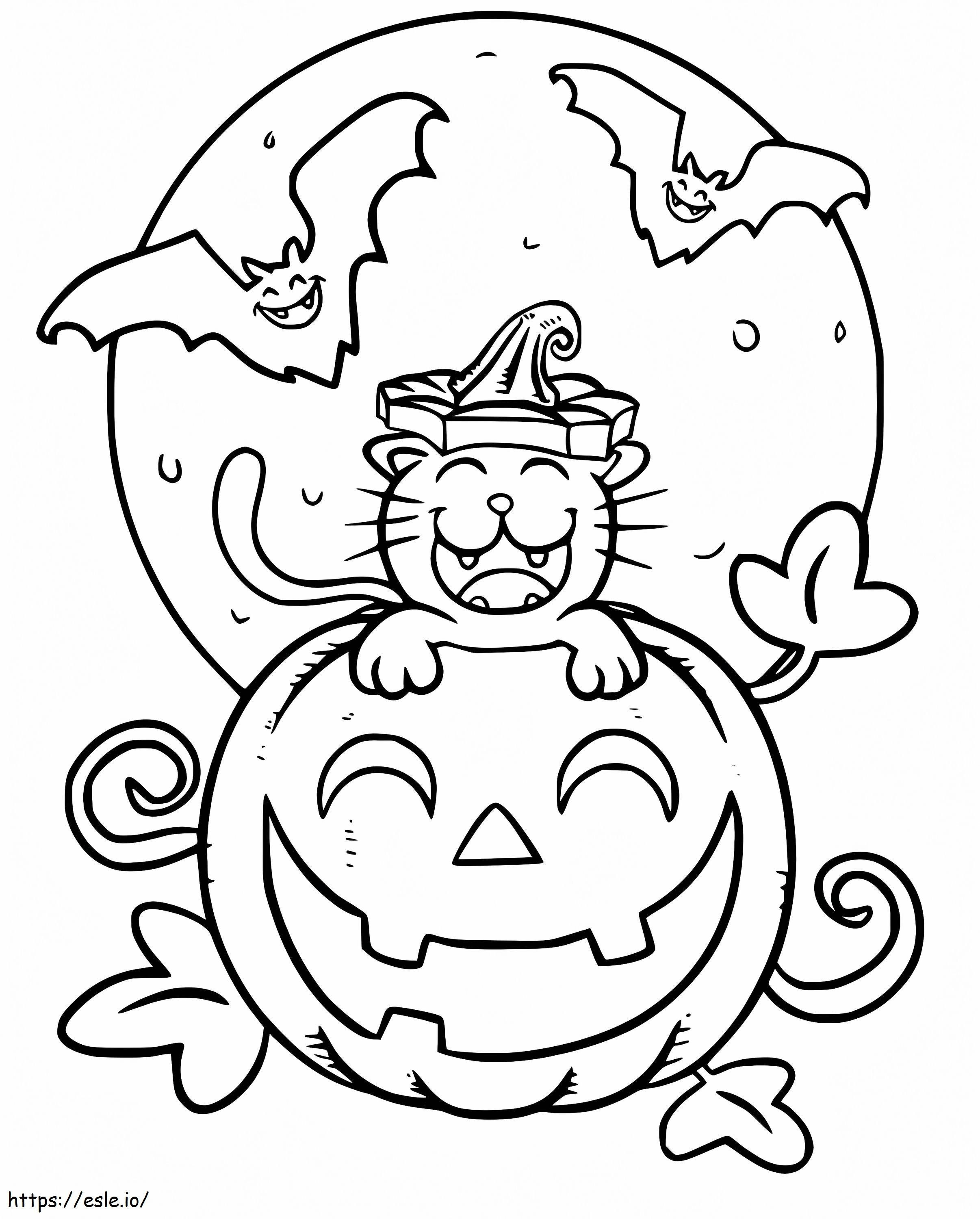 Halween Cat 8 coloring page